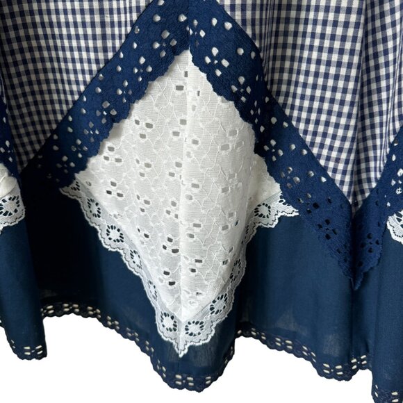 Vintage Little House Creations Prairie Skirt Sz Lg Patchwork Boho Cottage Gypsy - Picture 7 of 16